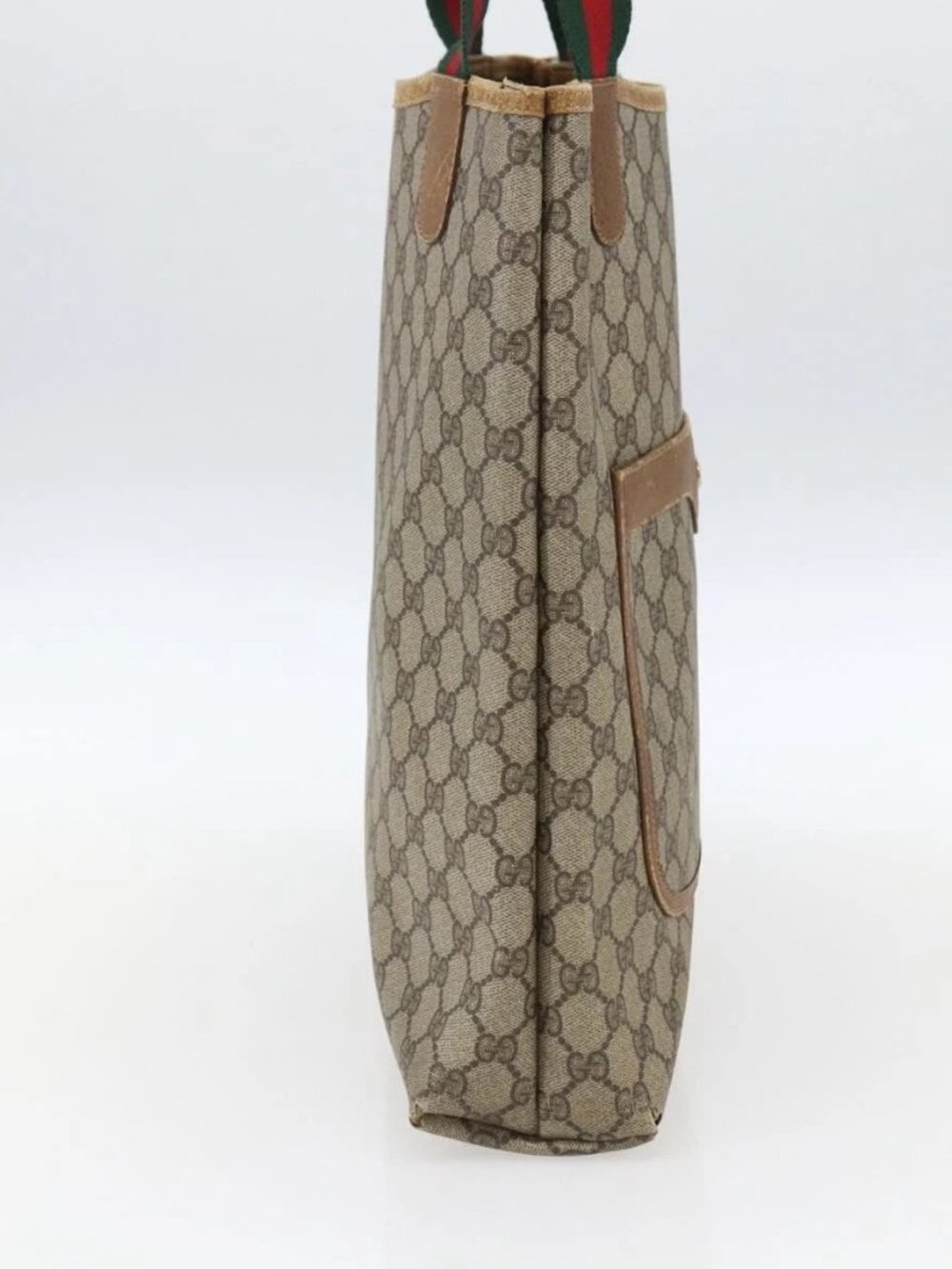 GUCCI GG Supreme Web Sherry Line Tote Bag PVC Beige Gold 40 02 003 Auth bs33280 - Picture 4 of 15